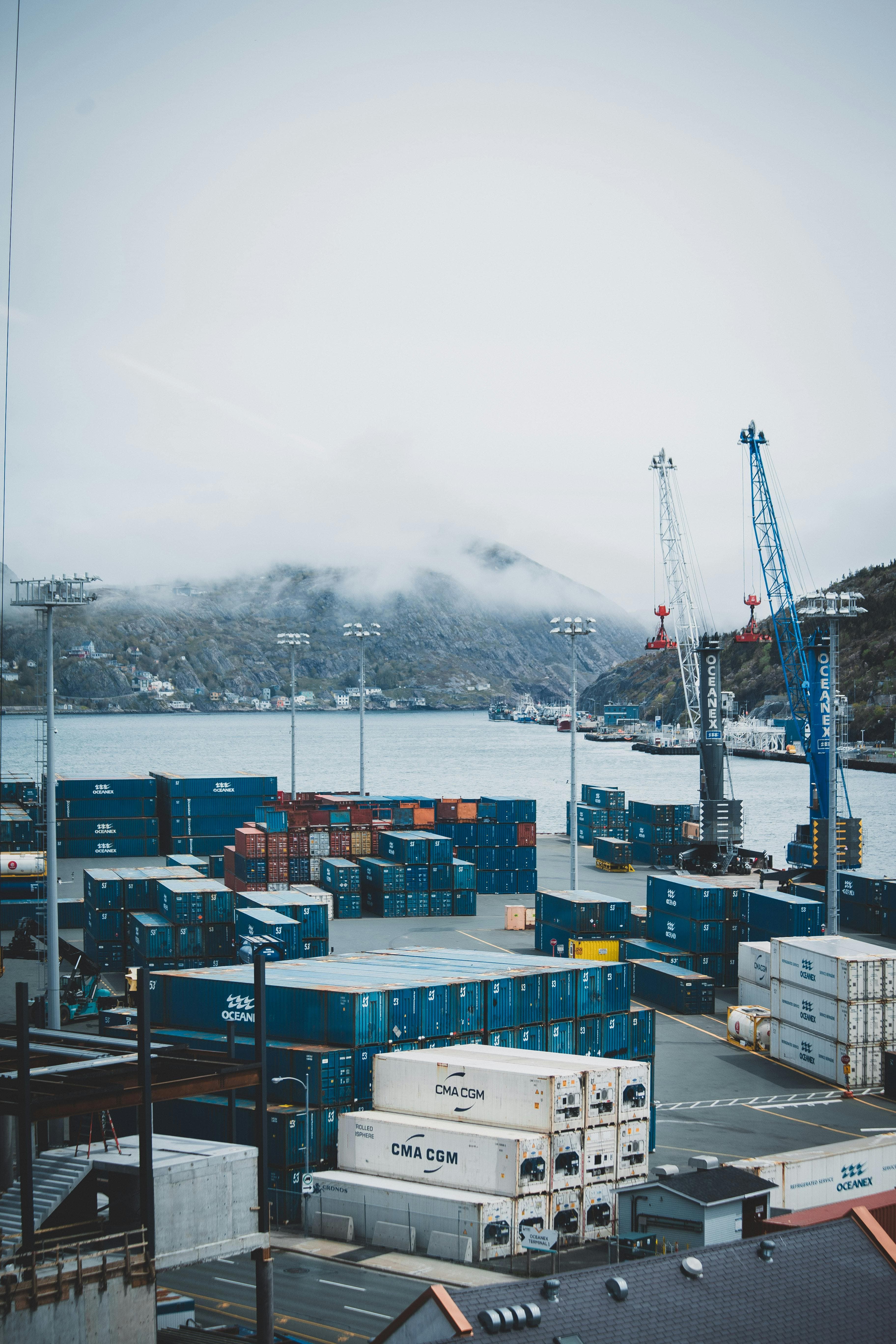 Port terminal operations representing customs clearance and compliance.